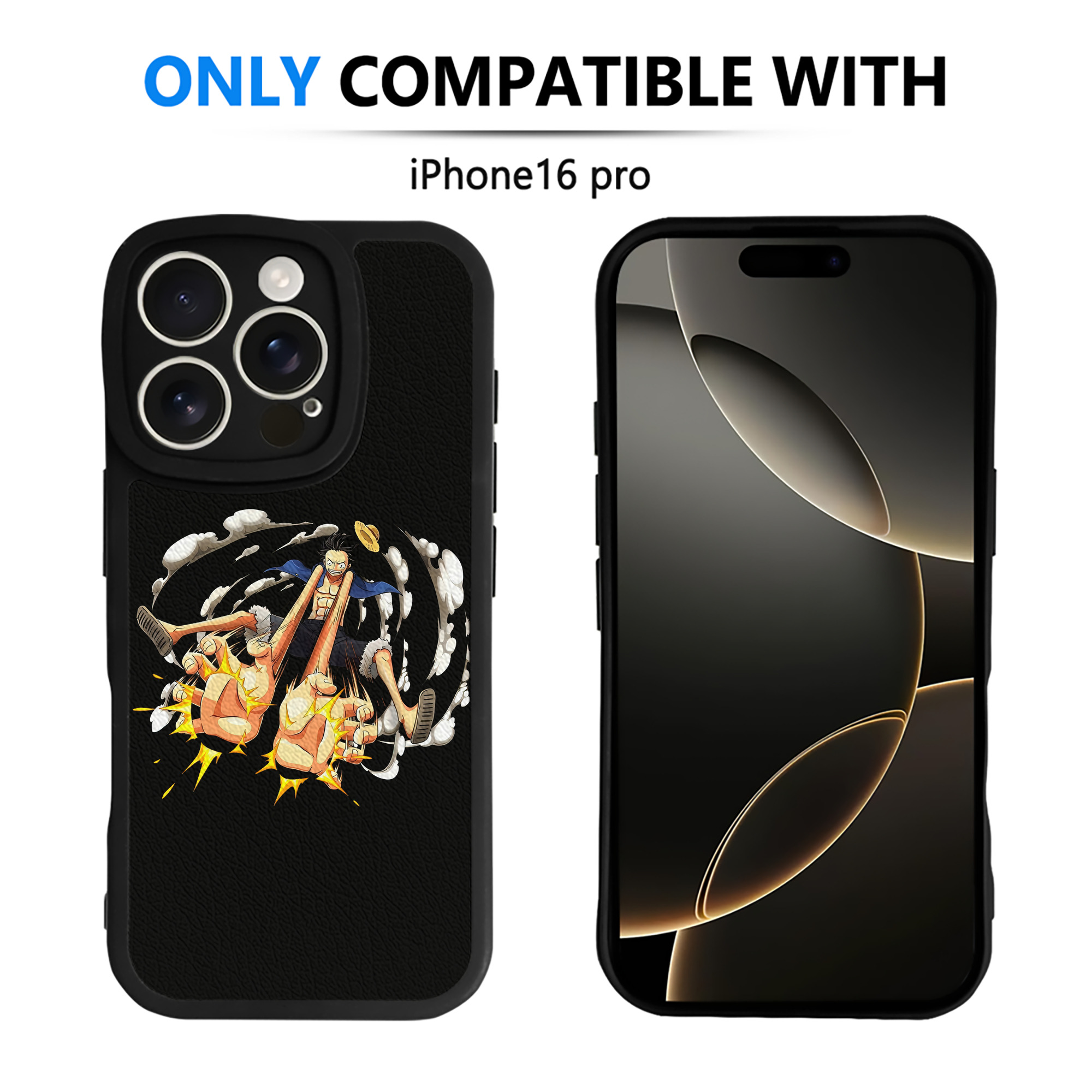 （画像用） ワンピース モンキー・D・ルフィ ONE PIECE Monkey D. Luffy 【iPhone 16シリーズ対応】シリコンスマホケース（レザー調） 材質：シリコン